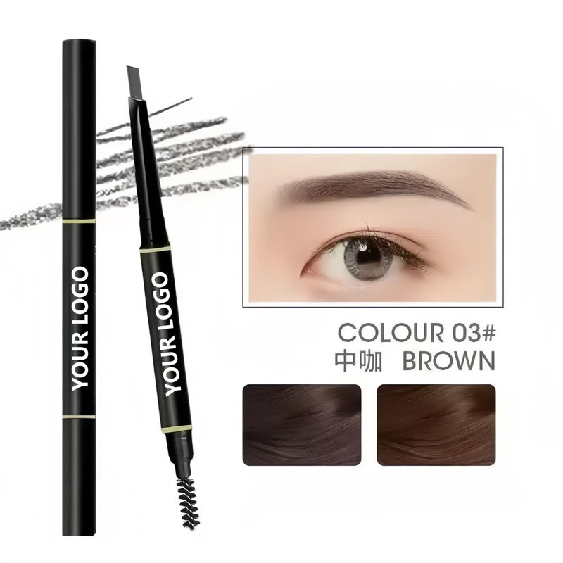 Triangle Head Rotating Eyebrow Pencil With Brush